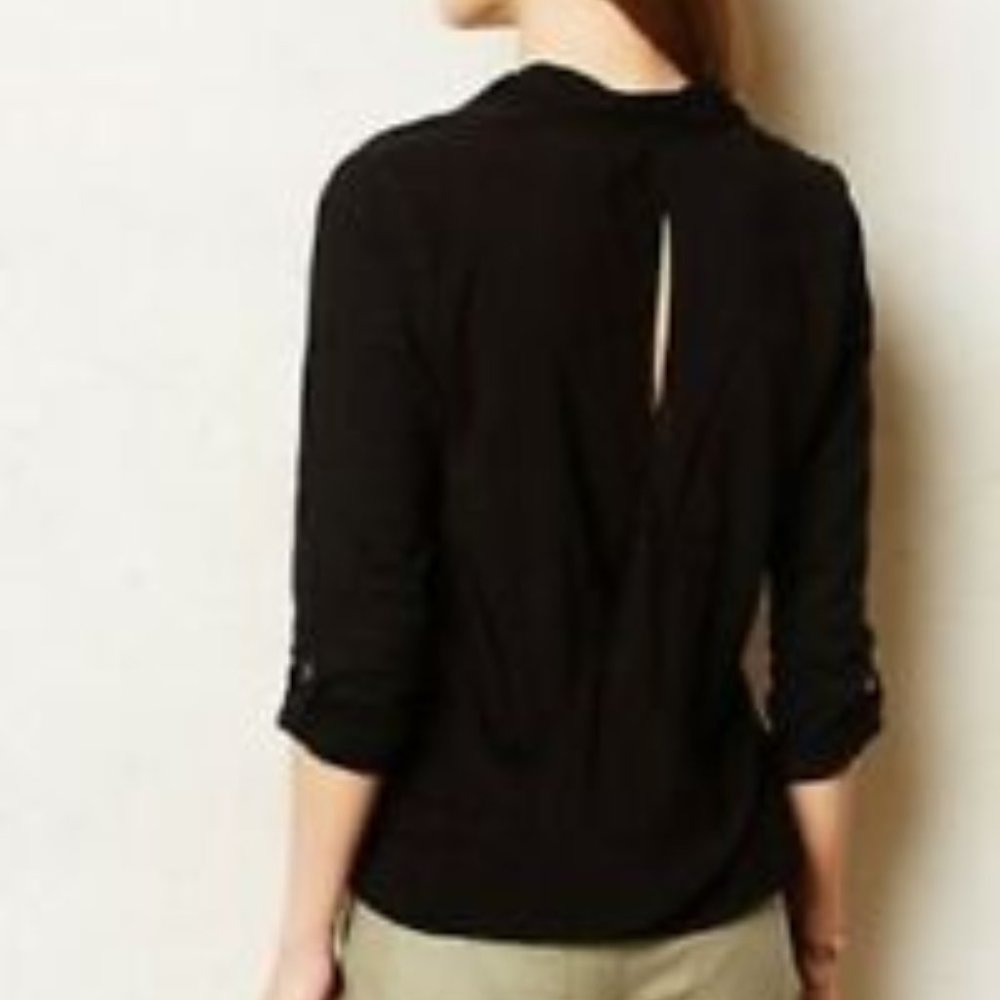 Anthro Deletta Black Mecene Top, M - Picture 3 of 14